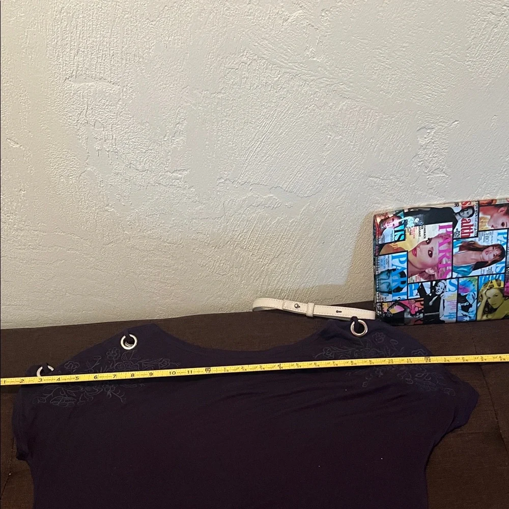 #1250+Cable & Gauge Black Grommet Short Sleeve Top - Picture 5 of 9